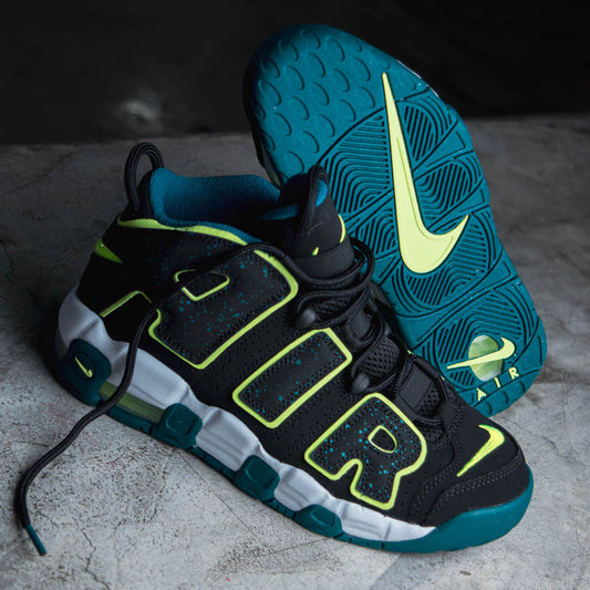 NIKE AIR MORE UPTEMPO (PS) / BLACK-VOLT-GEODE TEAL-CLEAR JADE